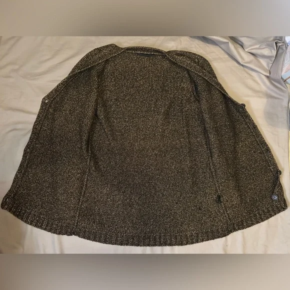 Jenni Kayne gold black sparkly sweater cardigan Size Small